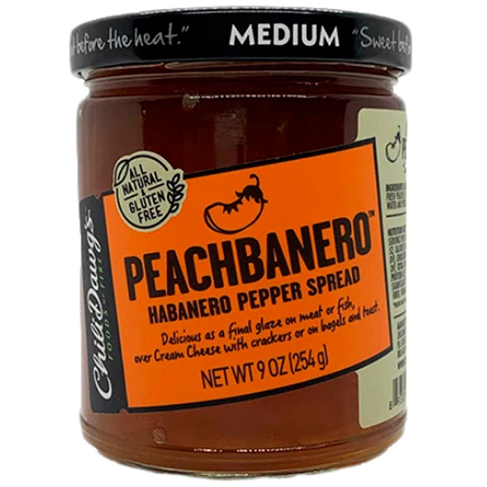 Chili Dawgs Peachbanero Pepper Spread 9 oz. Gluten & Msg Free Medium Heat 00203