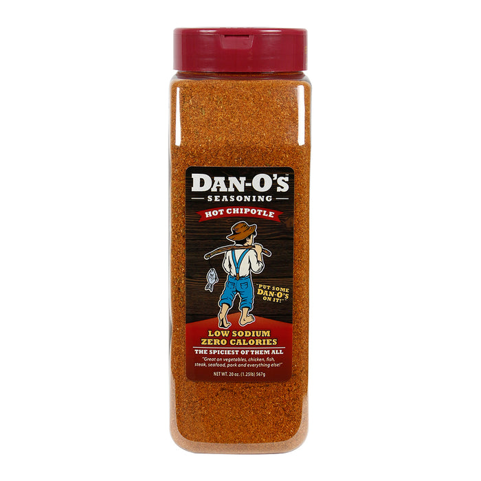Dan-O's Hot Chipotle Low Sodium Zero Calorie Seasoning Gluten-Free No MSG 20 Oz