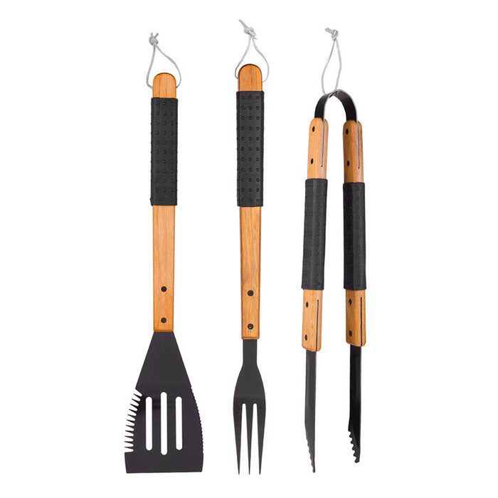 Mr Bar-B-Q 3-Piece Sure Grip BBQ Tool Set W/ Rubber Handles & Non-Stick Coated