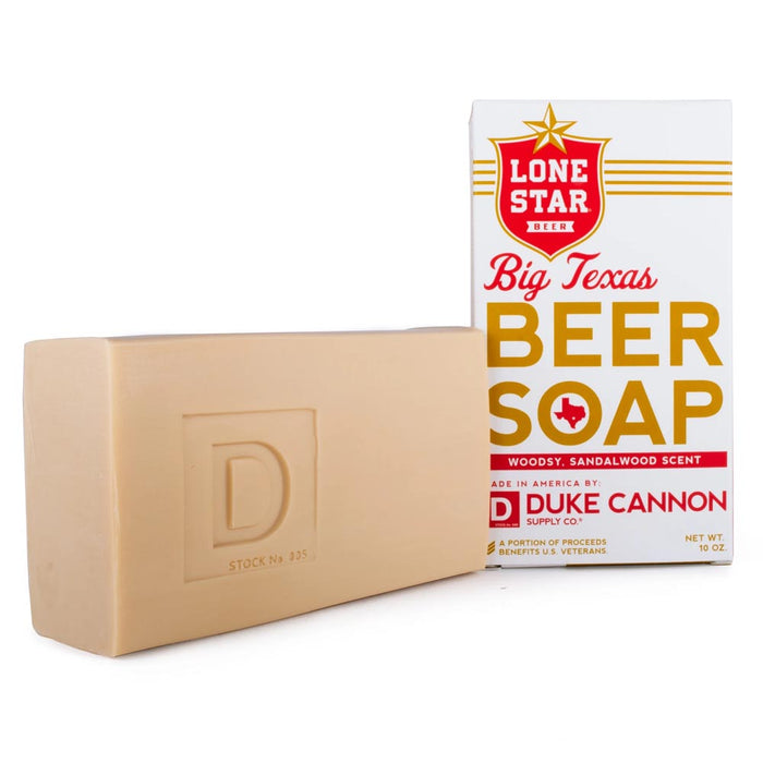 Duke Cannon Big Texas Beer Soap Large 10 Oz Bar Lone Star Sandalwood 02BTBEER1