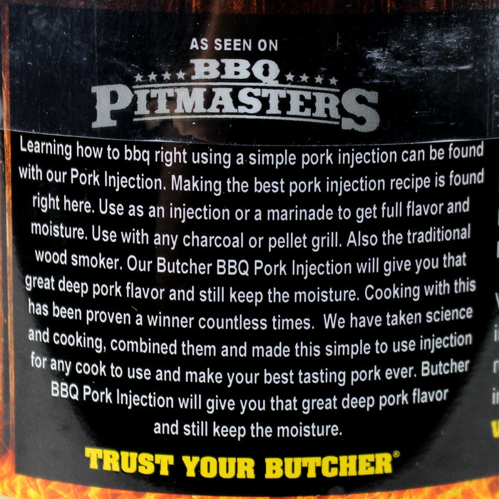 Butcher BBQ Pork Injection or Marinade 14.5 oz Deep Pork Flavor Gluten Msg Free