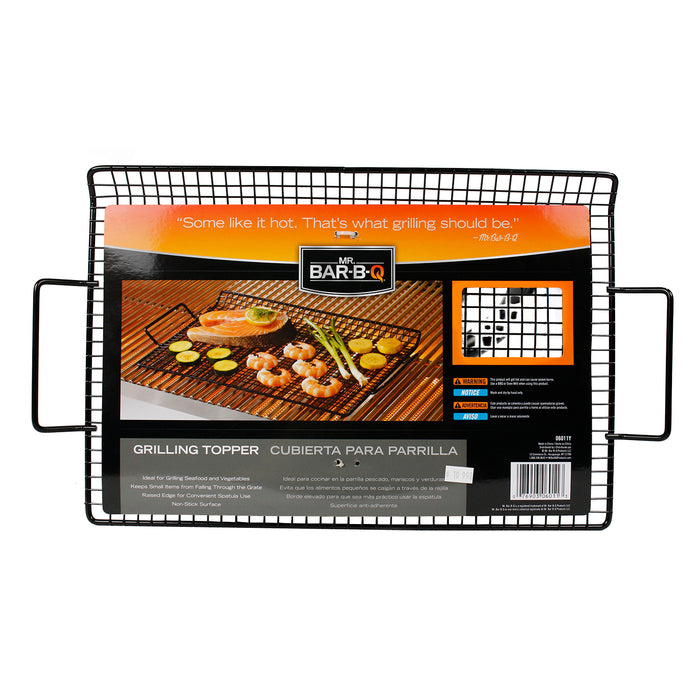 Mr Bar-B-Q Grilling Topper Cooking Grid Non-Stick With Handles 15 x 10 Inch