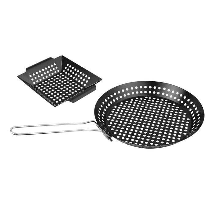 Mr Bar-B-Q Gourmet Grilling Topper 2 Piece Set Non-Stick With Folding Handle