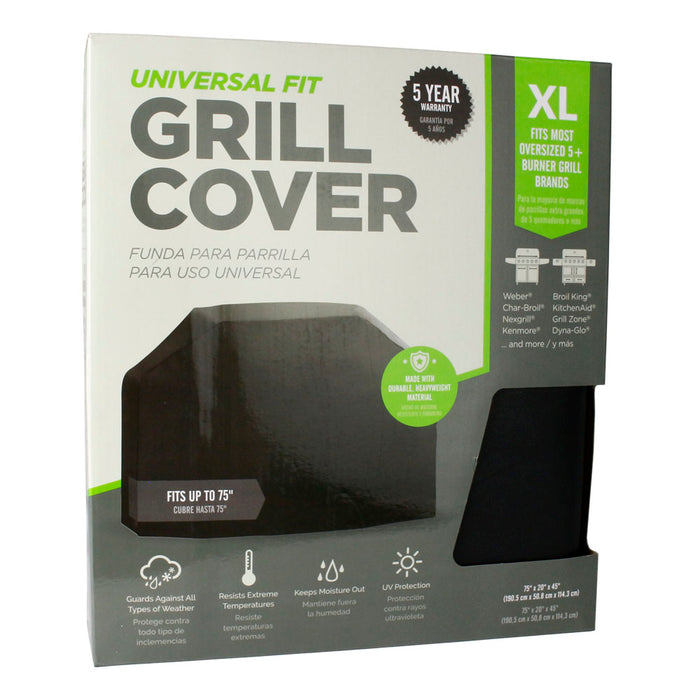 Universal Fit X-Large Grill Cover Durable Weather Resistant 60x20x45" Black