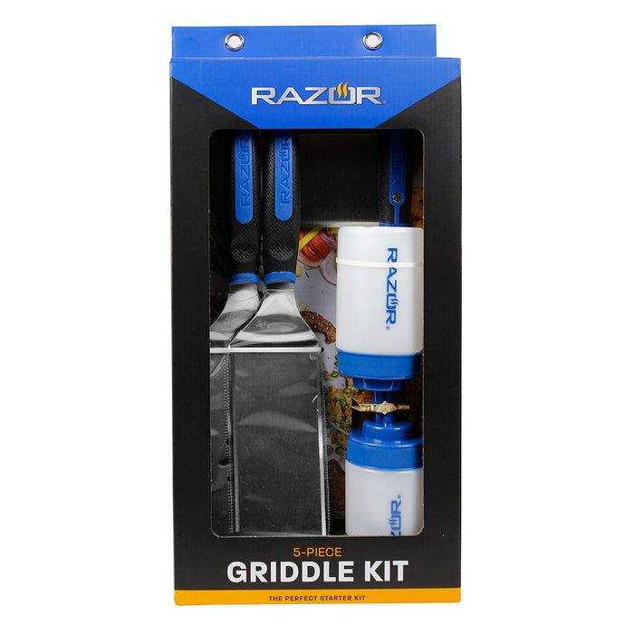 Razor 5 Piece Griddle Kit With Chopper/Scraper, 2 Spatulas, 2 Squeeze Bottles