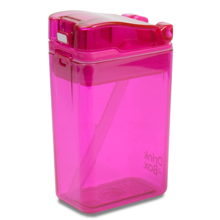 Kitchen Innovations Refillable Drink In The Box Anti-Leak BPA Free Pink 8 Oz