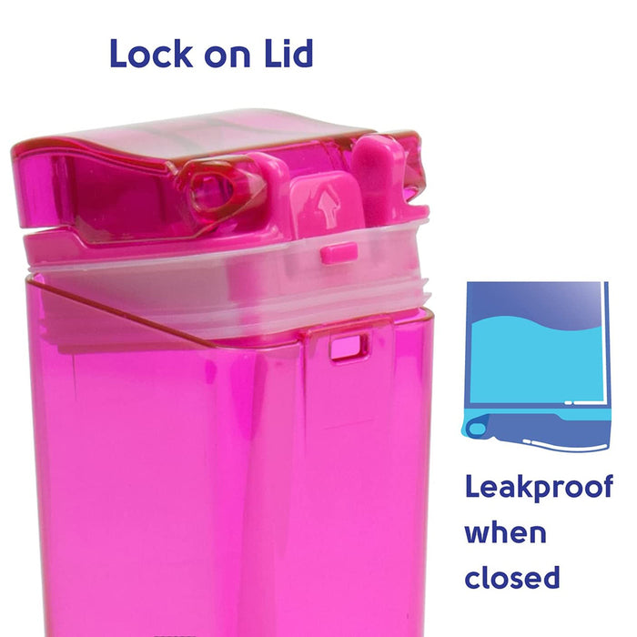 Kitchen Innovations Refillable Drink In The Box Anti-Leak BPA Free Pink 8 Oz