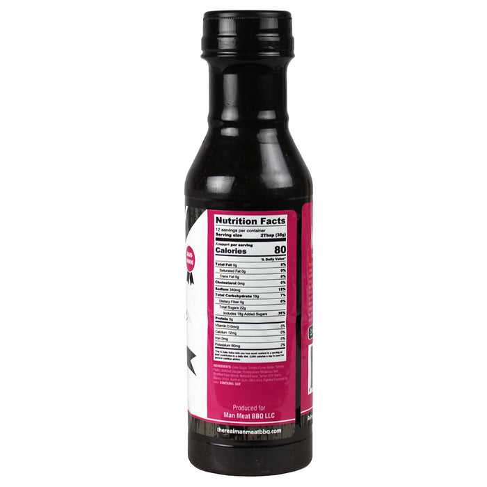 The Real Man Meat BBQ 16 Oz Sticky Sweet Competition BBQ Sauce 11019-ManMeat
