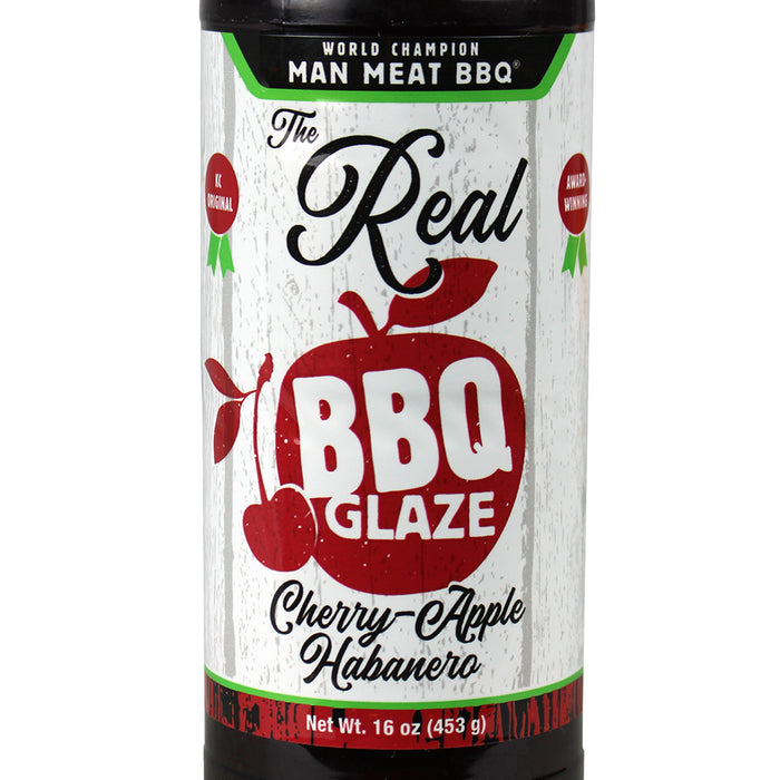 The Real Man Meat 16 Oz Cherry Apple Habanero BBQ Glaze 11020-ManMeat