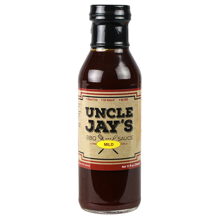 Uncle Jays Mild BBQ Sauce 12 Oz Gluten Free All Natural No MSG 11235-UncleJays