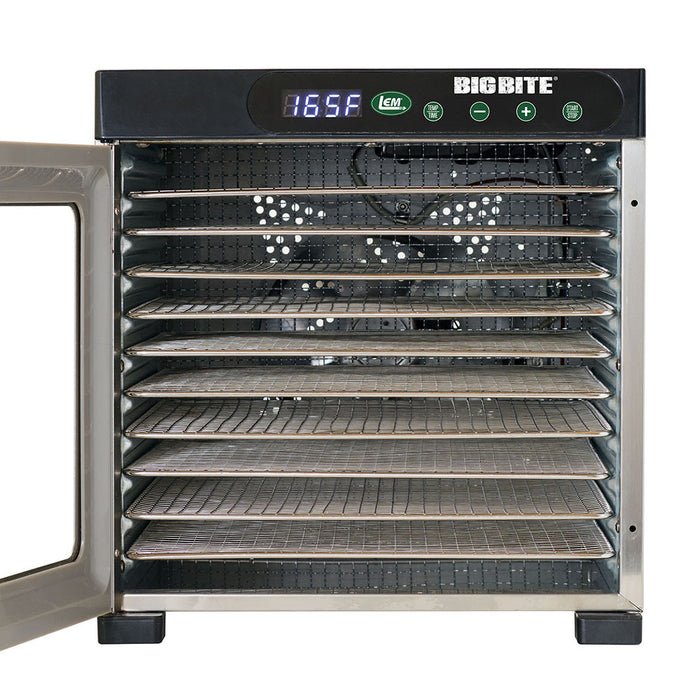 LEM Big Bite 10-Tray Dehydrator for Jerky Meat Vegetables Fruits 800W 1731-LEM