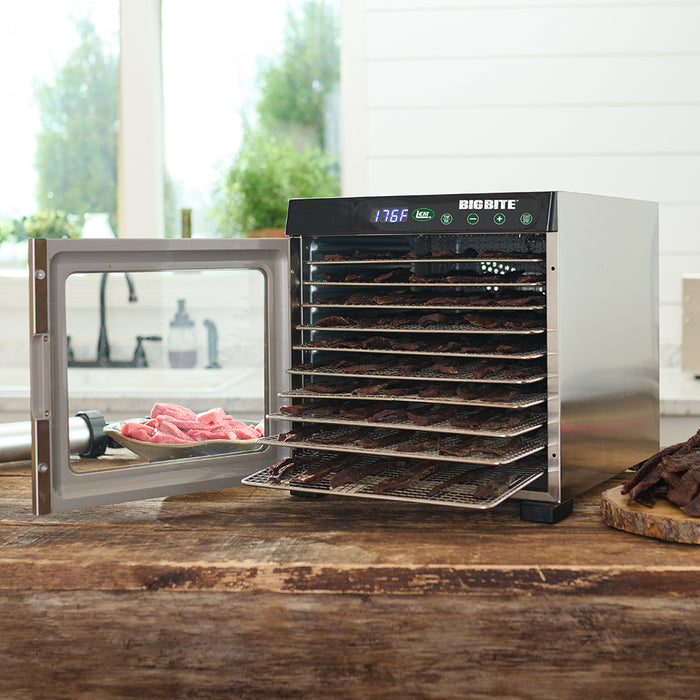 LEM Big Bite 10-Tray Dehydrator for Jerky Meat Vegetables Fruits 800W 1731-LEM