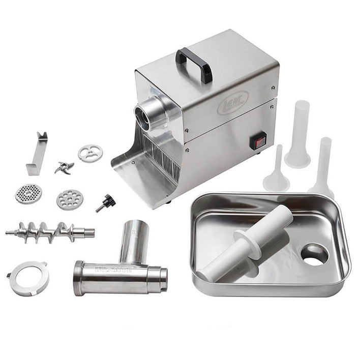 LEM #8 Big Bite Meat Grinder 0.5 HP Sturdy Rifled Head and Storage Drawer 17791