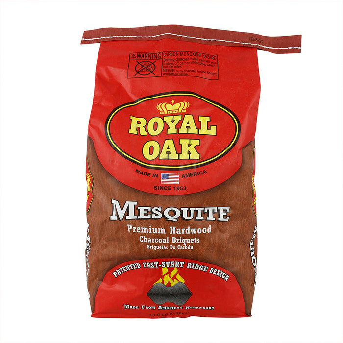 Royal Oak Mesquite Charcoal Briquets Premium Hardwood Fast-Start Ridges 14.6 LB