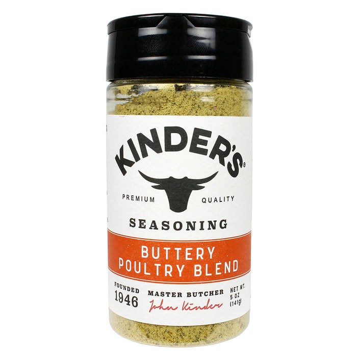 Kinder's Buttery Poultry Blend Seasoning Butter Garlic Onion & Lemon Flavor 5 Oz