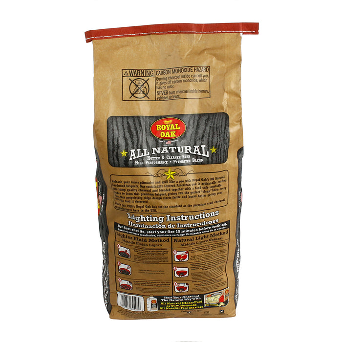 Royal Oak All Natural Briquettes Premium Hardwood Charcoal BBQ Smokers 11.1 lb