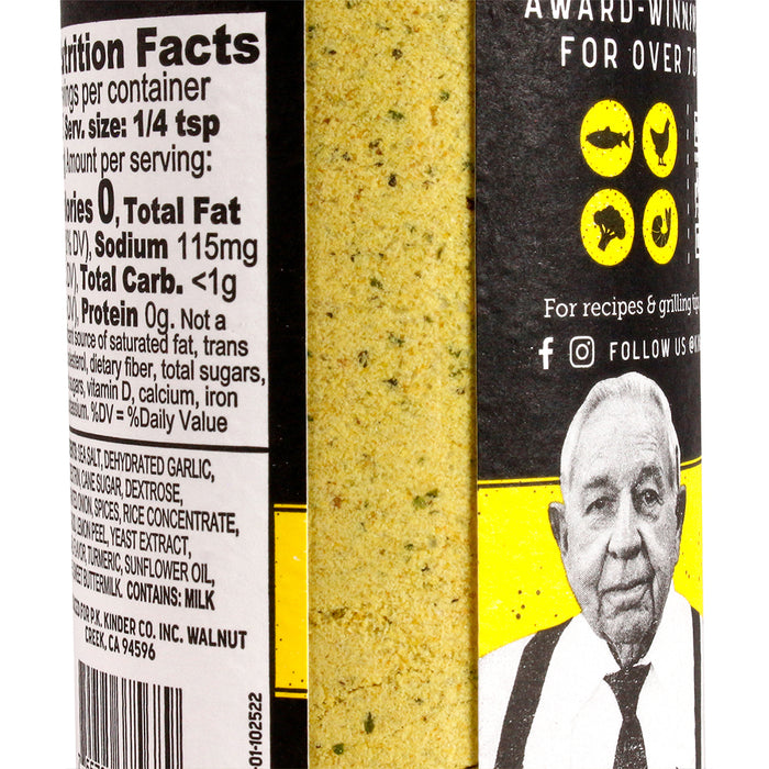 Kinder's Lemon Butter Garlic Handcrafted Seasoning Premium Ingredients 5.6 Oz