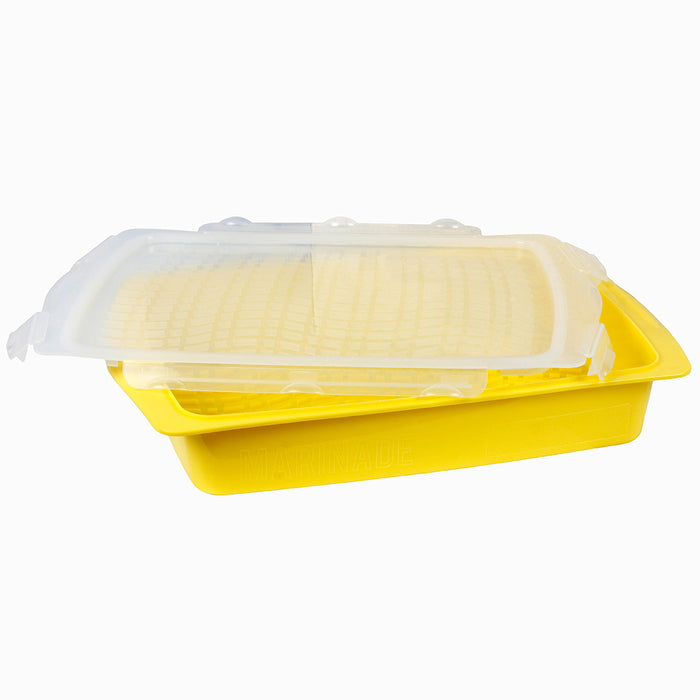 Mr Bar-B-Q Flip & Flavor Plastic Marinade Tray with Locking Lid Yellow 40252Y