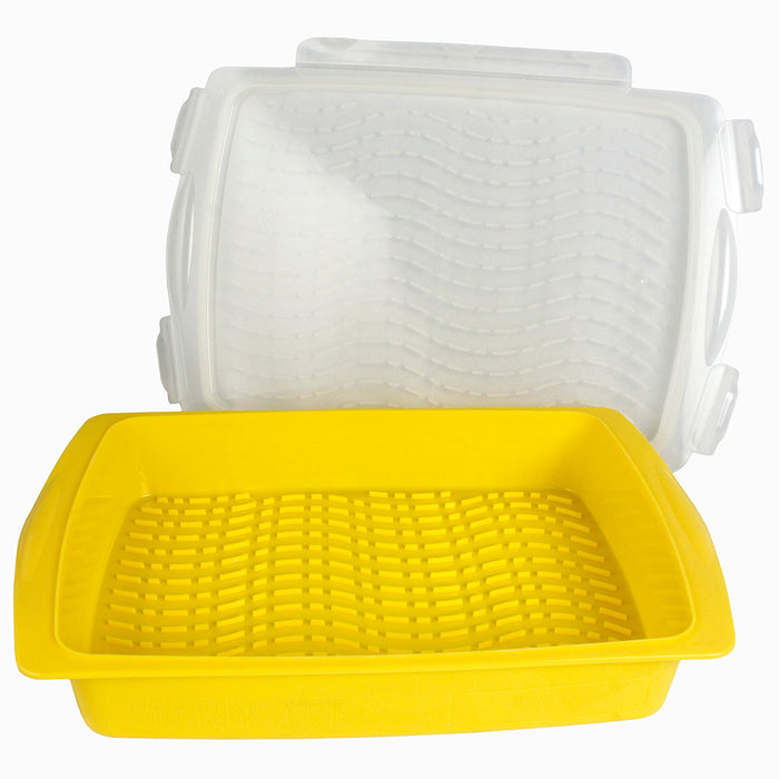 Mr Bar-B-Q Flip & Flavor Plastic Marinade Tray with Locking Lid Yellow 40252Y