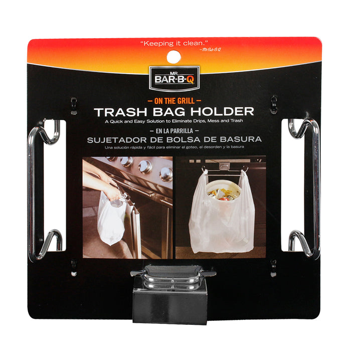 Mr Bar-B-Q Grill-Mount Trash Bag Holder With Chrome Finish For Waste Management