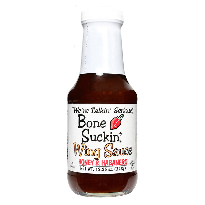 Bone Suckin Wing Sauce Honey & Habanero Sweet Spicy Gluten Free Non Gmo 12.25 Oz