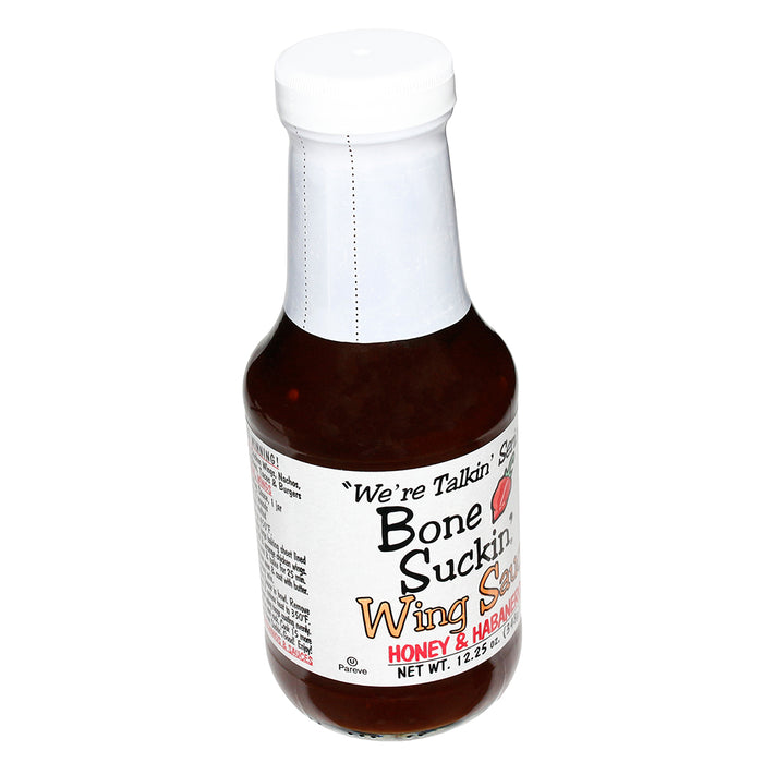 Bone Suckin Wing Sauce Honey & Habanero Sweet Spicy Gluten Free Non Gmo 12.25 Oz