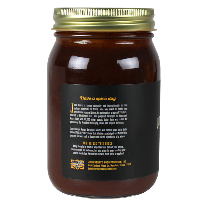 John Henry's Store Honey BBQ Sauce 16 Oz Jar East Texas 55128