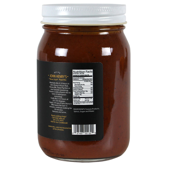 John Henry's Store Original East Texas BBQ Sauce 16 Oz Jar 55130