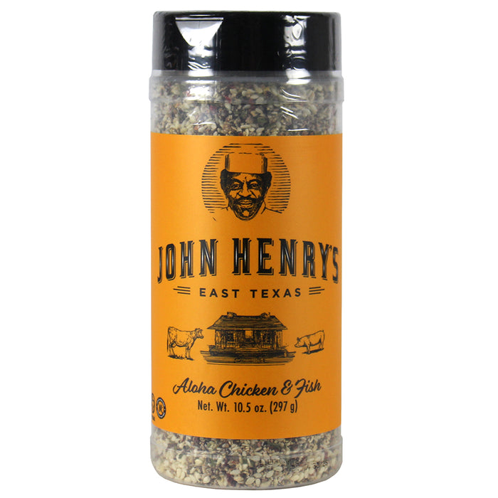 John Henry's Aloha Chicken & Fish Rub Blend Ginger Sesame Garlic 10.5 Oz Bottle