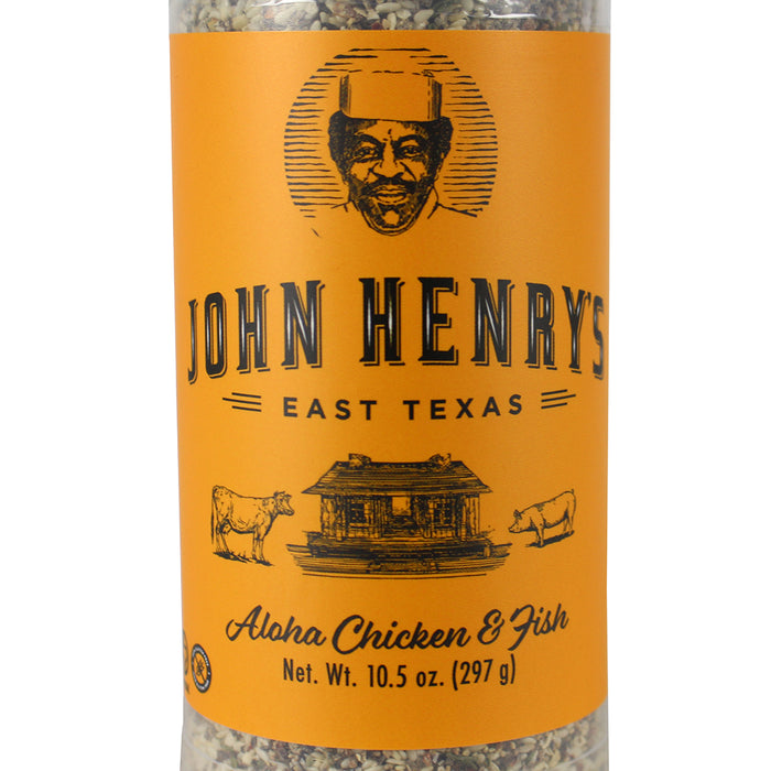 John Henry's Aloha Chicken & Fish Rub Blend Ginger Sesame Garlic 10.5 Oz Bottle