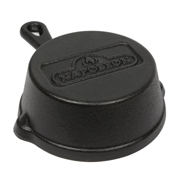 Napoleon Cast Iron Dessert Cooker 4 Inch Pan With Pour Spouts And Hanging Hole