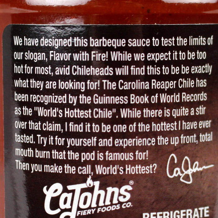 CaJohns The Reaper Barbecue Sauce 16 Oz Carolina Reaper Pepper 6513