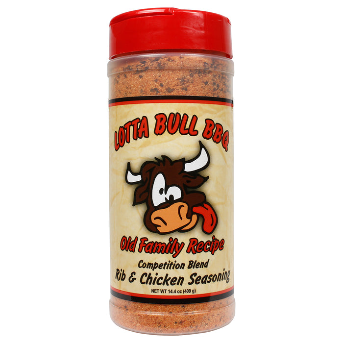 Lotta Bull BBQ Old Family Recipe Rib & Chicken Seasoning Gluten Free 14.4 Oz