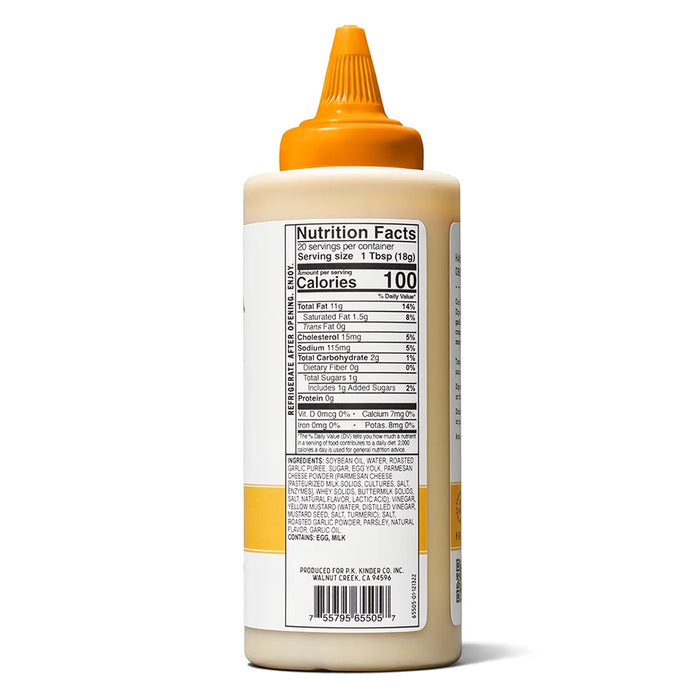 Kinders Garlic Parmesan Wing Sauce 12.7 Oz No High Fructose Corn Syrup 65505