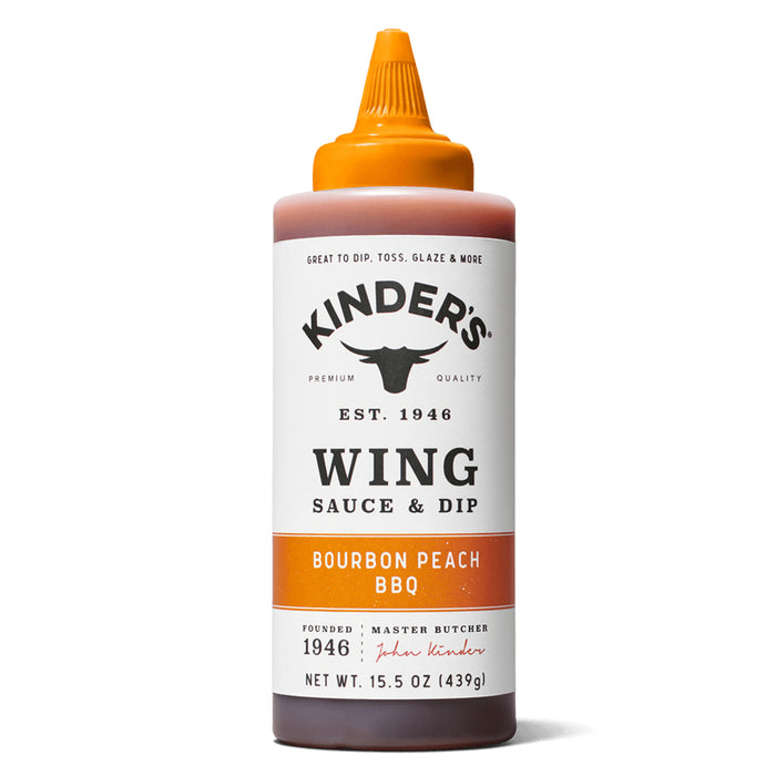 Kinders Bourbon Peach BBQ Wing Sauce 15.5 Oz Gluten Free No HFCS 65506