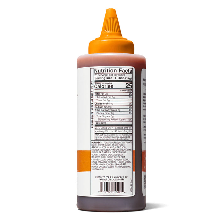 Kinders Bourbon Peach BBQ Wing Sauce 15.5 Oz Gluten Free No HFCS 65506