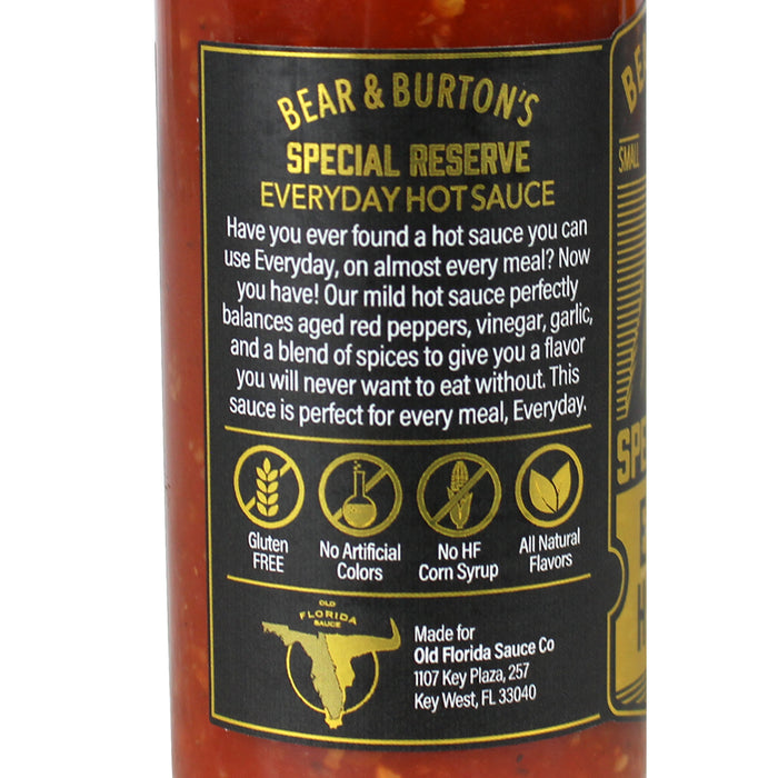 Bear & Burton's Everyday Hot Sauce 5oz Gluten Free All Natural Red Peppers 67203