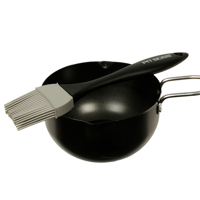 Pit Boss Non-Stick Finish Bar-B-Que Cooking Sauce Pot & Basting Brush Set 67267