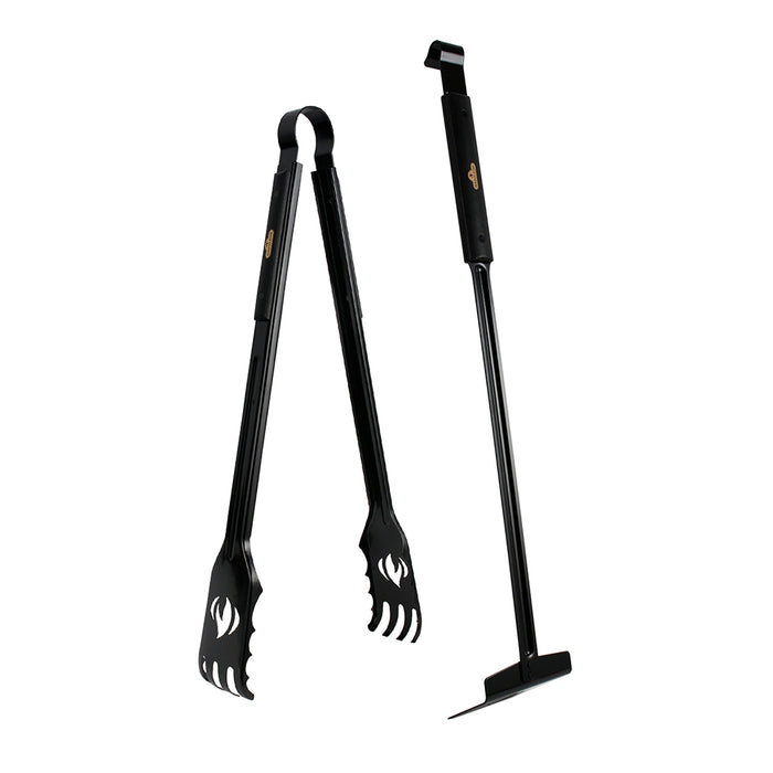 Napoleon Charcoal Rake & Tongs For Hot Charcoal W/ Grid Flipper & Wood Handles