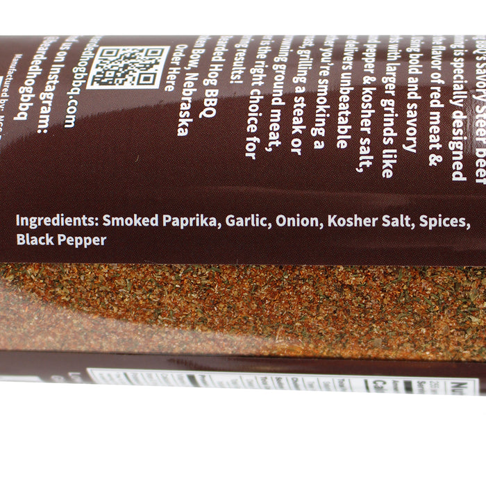 Bearded Hog BBQ Savory Steer Beef Rub & Seasoning 8.25 Oz No MSG 694685184096