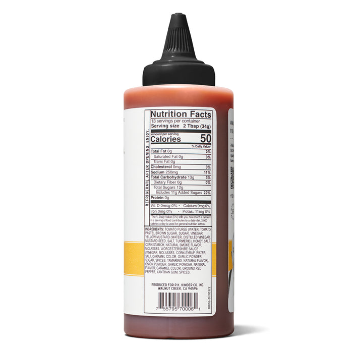 Kinder's Honey BBQ Sauce Premium Quality Handcrafted Gluten Free No HFCS 15.5 Oz