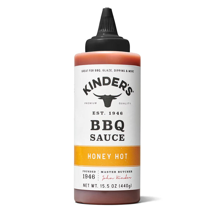 Kinder's Honey Hot BBQ Sauce Premium Handcrafted Gluten Free No HFCS 15.5 Oz