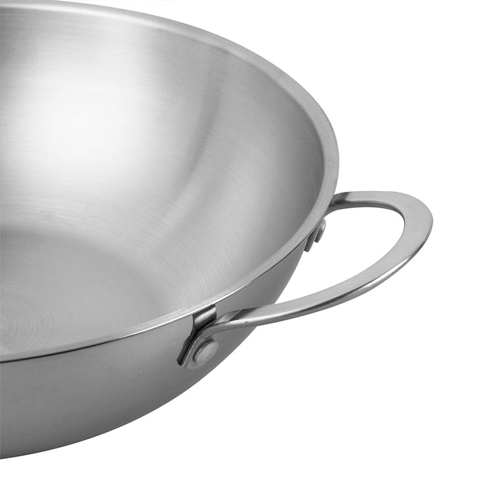 Napoleon Stainless Steel 12 Inch Wok Deep Contour With 2 Handles & Satin Finish