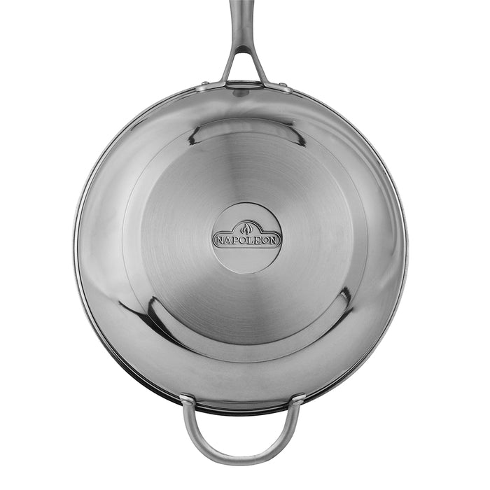 Napoleon Stainless Steel 12 Inch Wok Deep Contour With 2 Handles & Satin Finish