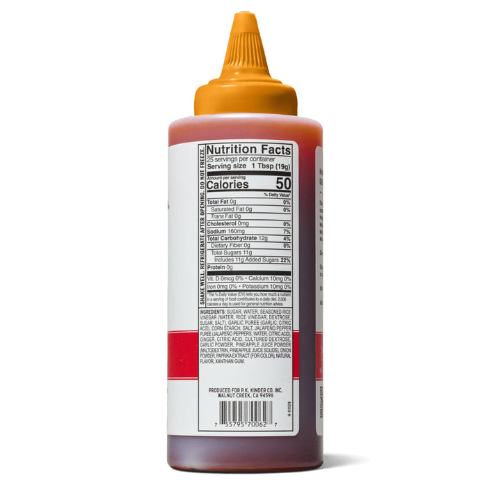 Kinders Sweet & Sour Wing Sauce 16.9 Oz Gluten Free No HFCS 70062