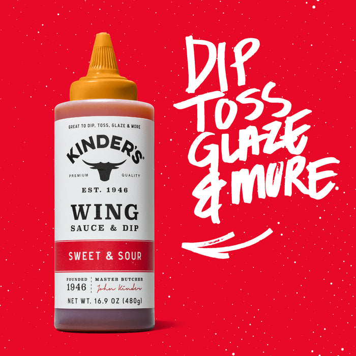 Kinders Sweet & Sour Wing Sauce 16.9 Oz Gluten Free No HFCS 70062