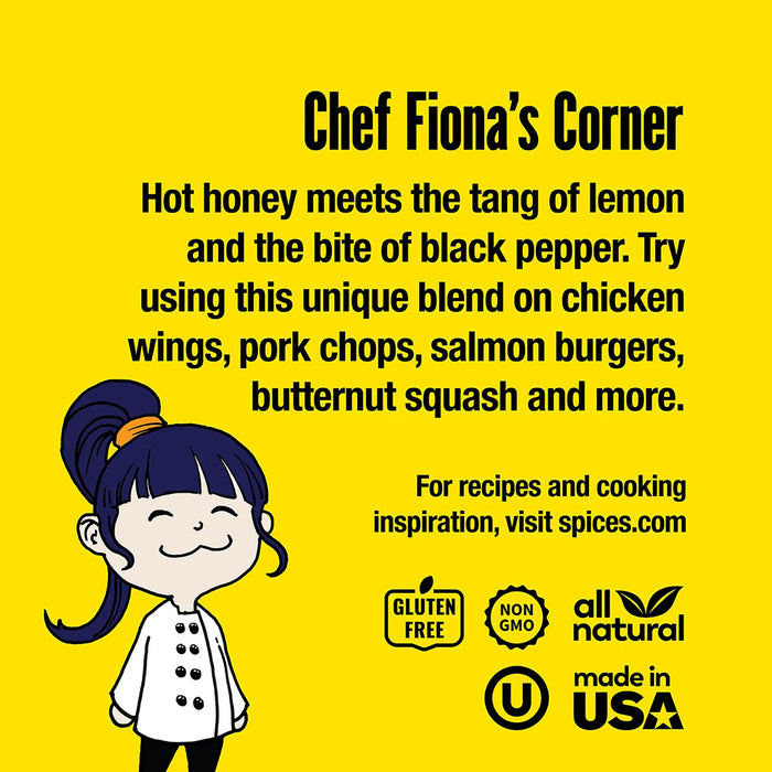 The Spice Lab Hot Honey Lemon Pepper Blend 6.2 Oz Gluten Free 7375-PJ4-GRO