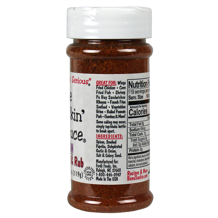 Bone Suckin' Sauce Cajun Seasoning and Rub 4.2 Oz Bottle Non Gmo Gluten Fat Free