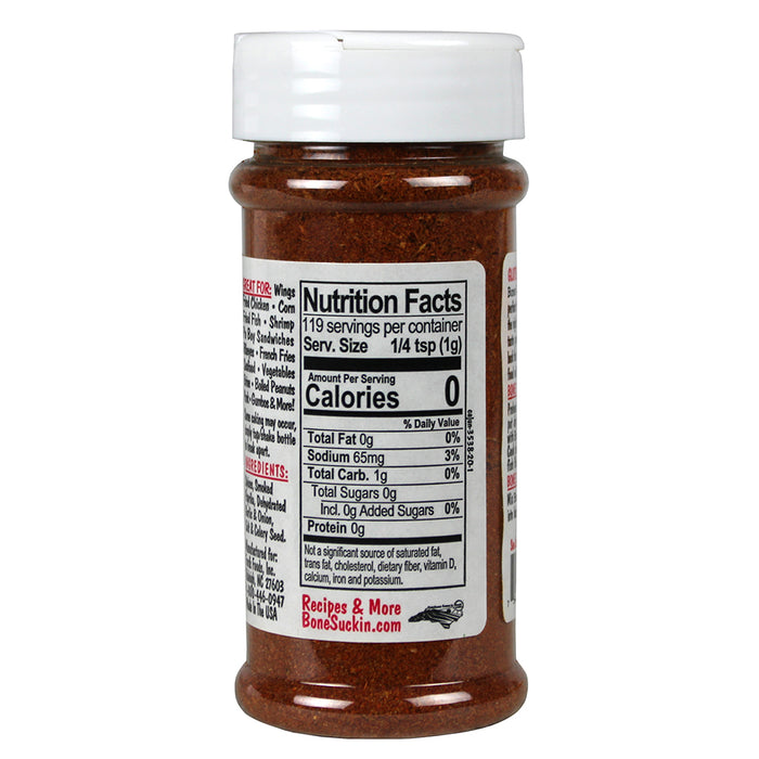 Bone Suckin' Sauce Cajun Seasoning and Rub 4.2 Oz Bottle Non Gmo Gluten Fat Free