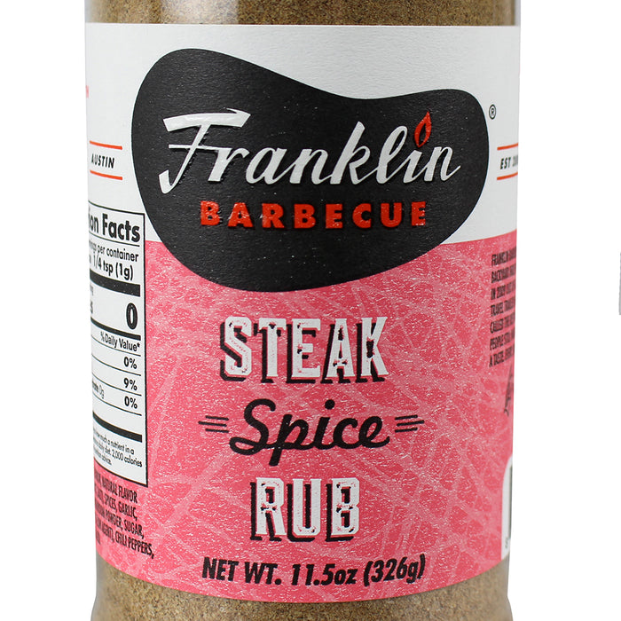 Franklin BBQ Steak Spice Rub 11.5 Oz Gluten and MSG Free 86000533805